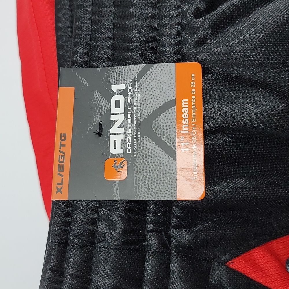 And1 | basketball shorts | red + black Men's XL | NWT - Picture 3 of 4